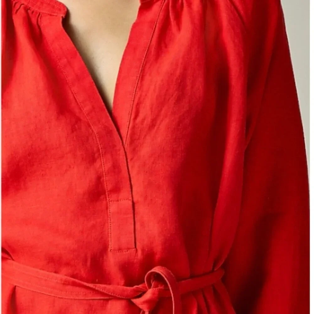 J.Crew Cabana Mini Dress in Linen – Red Arroyo, Size S, NWT
